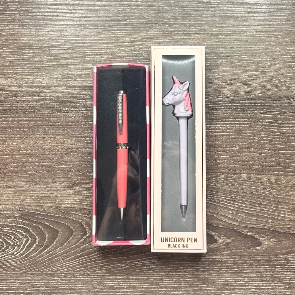 NWT Unicorn and Pink Ballpoint Pen Set - Picture 2 of 3